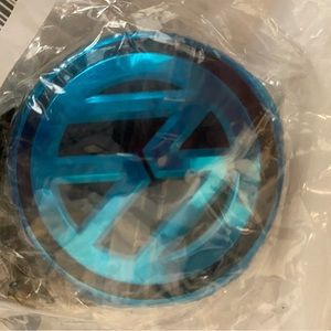 VW Center Wheel Cap Anodized Blue & Black VW Emblem (Snap on Center Wheel Caps)